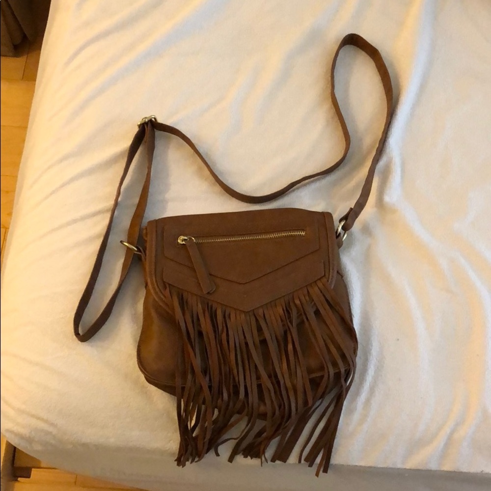 Small brown tassel purse